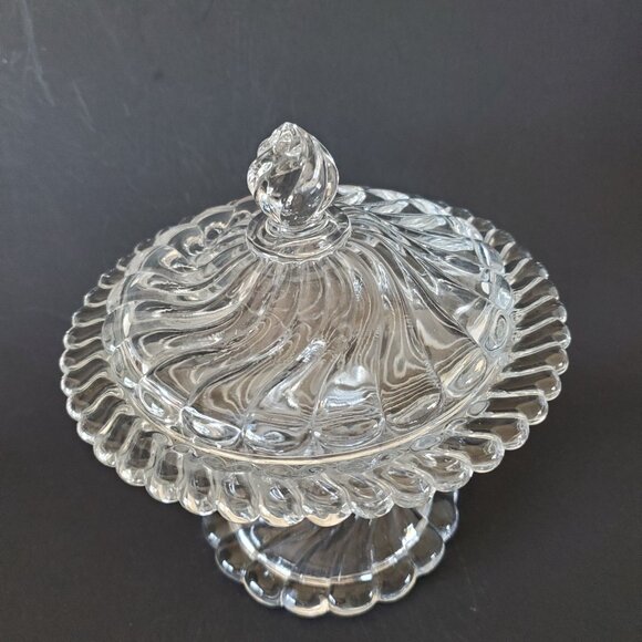 Fostoria Colony Lidded Spiral Candy Dish or Tazza Vintage - Picture 4 of 5